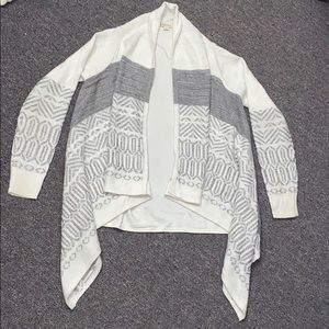 | Merona | White & Gray Cardigan Sweater